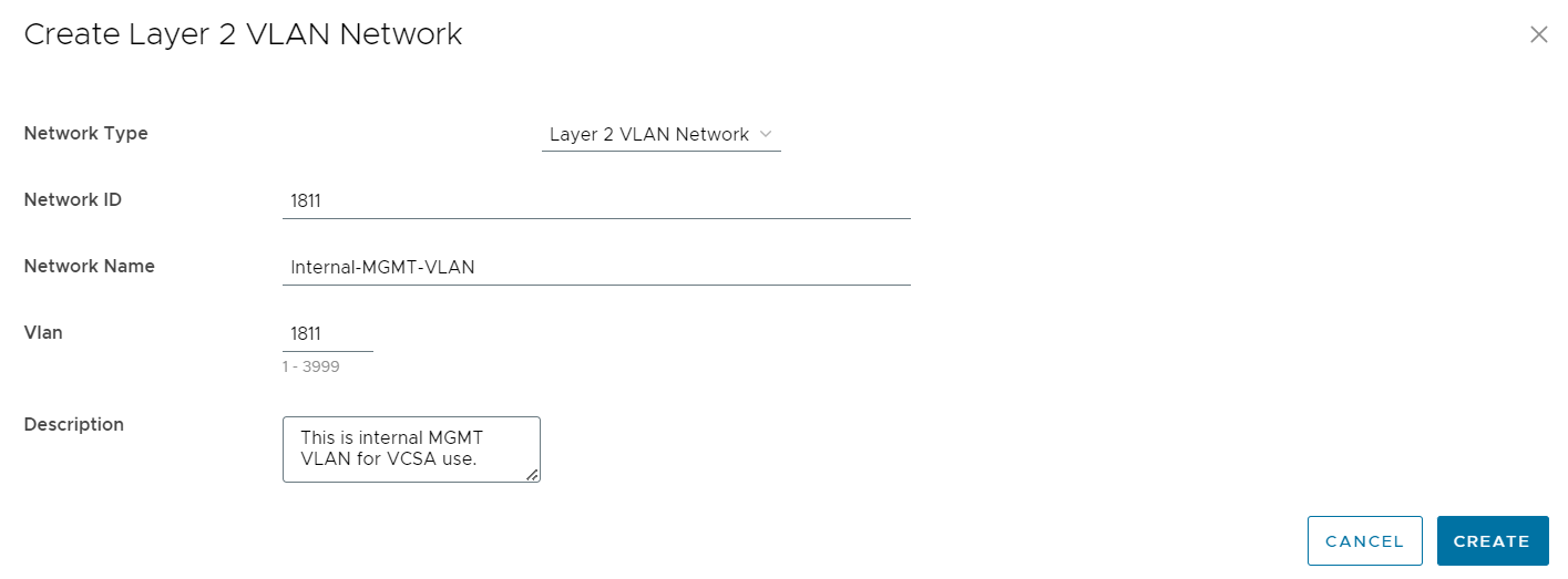 Create an internal MGMT VLAN
